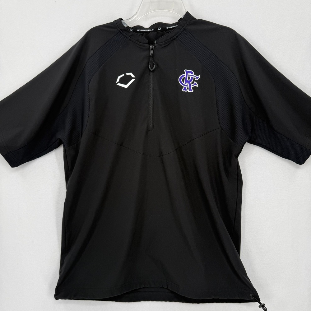 EvoShield Colorado Rockies 1/4 Zip Pullover Shirt Mens M Black Baseball